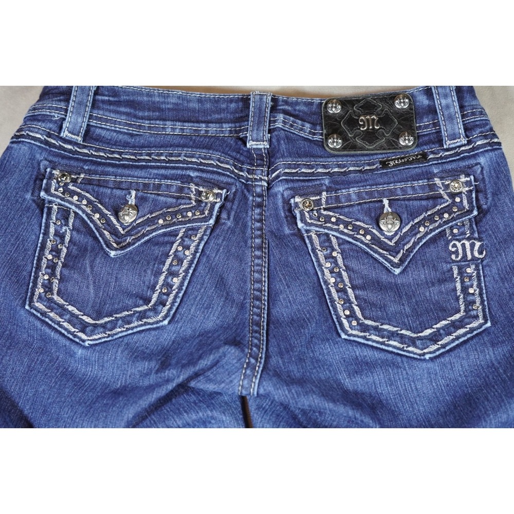 Miss Me Jeans Women's‎ Size 29 (33x33) Easy Boot Blue Denim Embellished Pockets